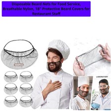 Comfortable 18" Nylon Beard Covers - Secure Disposable Beard Nets for Kitchens