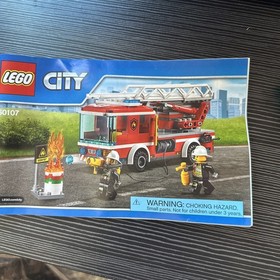 LEGO City Fire Ladder Truck 60107 Complete Set 214 Pieces Ages 5-12 (no box)