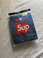 Supreme Hanes Bones Thermal Crew Blue Size L Large Skeleton FW23 Fall 2023