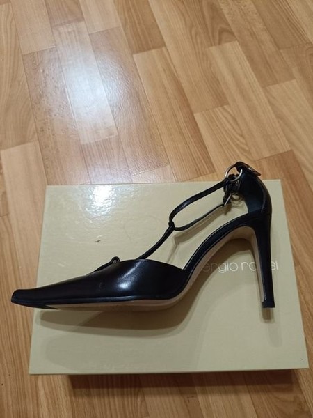 Sergio Rossi Damen Heels schwarz Leder 38 #7R6M