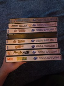 9 SEGA SATURN GAME LOT: NBA JAM TE - MORTAL KOMBAT 2 - WORLD SERIES - SEGA RALLY