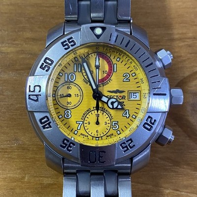 SECTOR Diving Team 1000 Chronograph Automatik gelbes Zifferblatt Herrenuhr vo...
