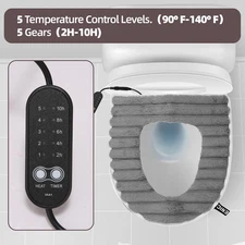 Heated Toilet Seat Cover Usb Powered Toilet Seat Warmer with Charger 5-Speed