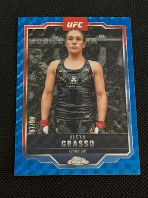 Alexa Grasso 2025 Topps Chrome UFC #14 Blue Geometric Refractor 37/99