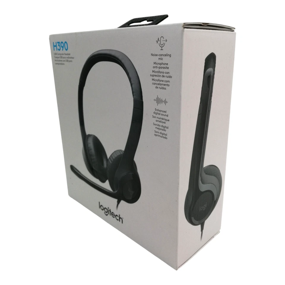 Logitech H390 Wired Headset Noise Cancelling Mic USB-A Works With Chromebook - Image 2 of 4
