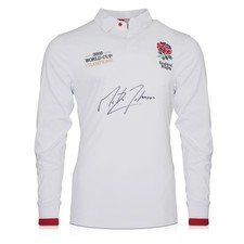 Martin Johnson Signed England Rugby Shirt: Champions Embroidery