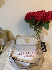 Guess Guilly Mini Shoulder Bag In Light Beige