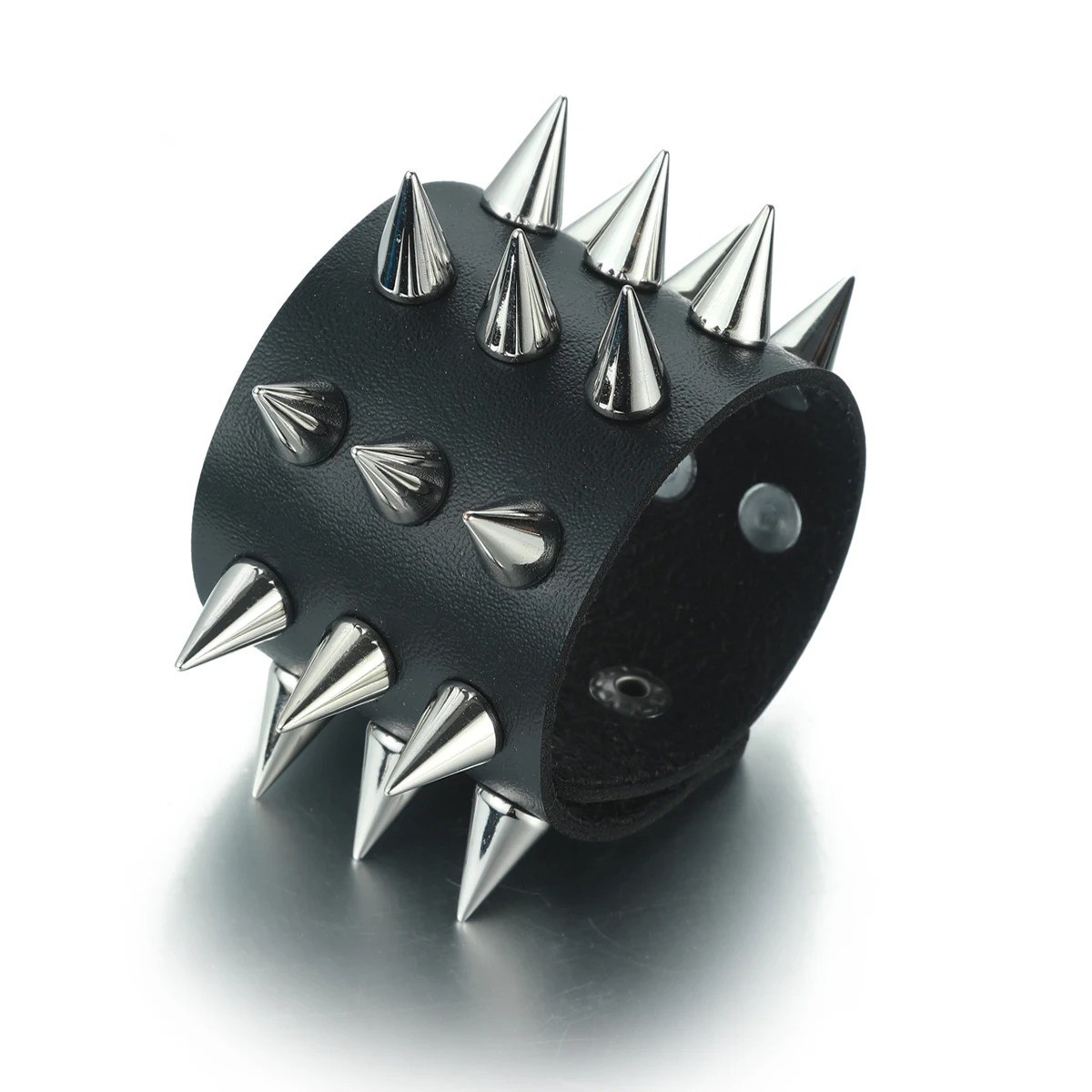 Punk Studded Leather Bracelet | Spiked Cuff Wristband Gothic Emo Jewelry for Men