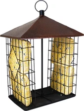 Fly-Through Suet Cake Feeder | Holds up to 4 Suet Cakes for Wild Birds