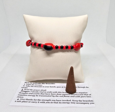 PULSERA PEONIAS / PEONIES ELASTIC BRACELET PARA PROTECCION ALEJA MALAS ENERGIAS