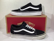 Vans Men’s Size 5.5 EU 37 Black / White Canvas Old Skool Athletic Shoes AJ-1243