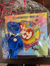 Mint TY Beanie Babies Clubby Bear Crisp Tags Official Club Membership Kit