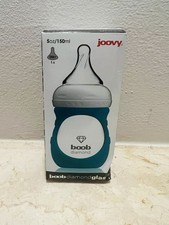 Joovy Boob Diamond Glass Baby Bottle 5oz/150ml 0M Single Hole Nipple Blue A28