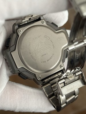 時計 CASIO PROTREK PRT-411 titanium CASIO PROTREK PRO TREK PRT-411 Titanium Qz Watch Vintage