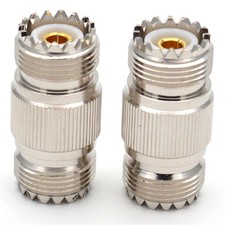 2PCS SO-239 UHF Female to Female Coupler Connector RF Barrel Adapter For PL-259