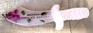 Vintage Souvenir of Kansas - Milk Glass KNIFE