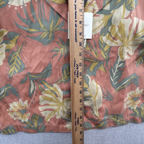 NEW Cynthia Rowley Hawaiian Shirt Small Rust Floral Short Sleeve Cropped Lyocell - Picture 10 of 14