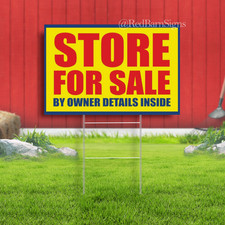 STORE FOR SALE BY OWNER DETAILS INSIDE Shop Indoor Outdoor Yard Sign with metal