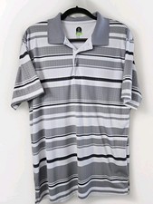 PGA Tour Polo Shirt Men's Extra Large Pro Series Gray White Short Sleeve Golf