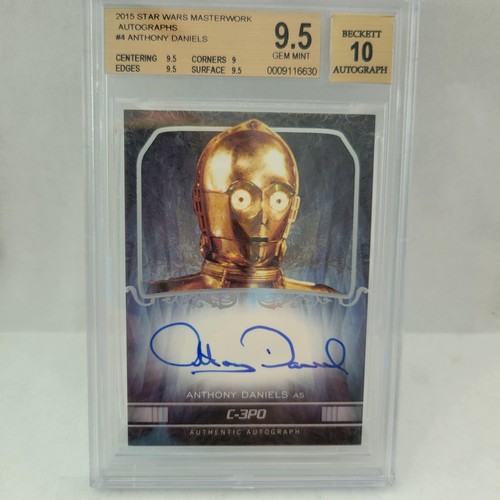 2015 C-3PO Star Wars Masterwork #4 Authentic Auto Anthony Daniels BGS 9.5 GEM