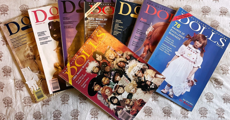 Lot of 8 Dolls Magazine 1993 Issues Antique Doll Collecting Porcelain Bisque