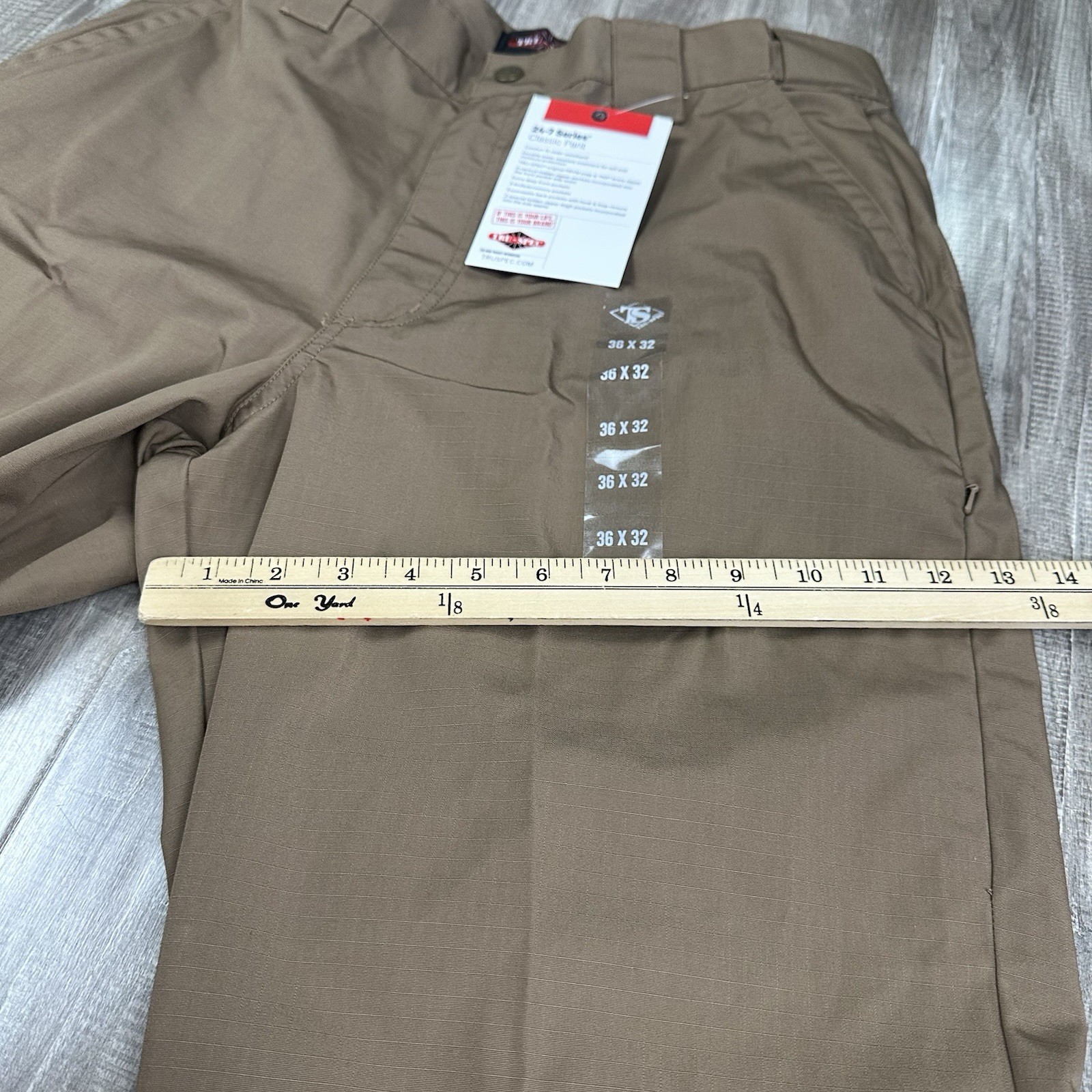 Tru-Spec Tactical 24-7 Series Classic Pants Size 36x32 Brown Pockets Ripstop