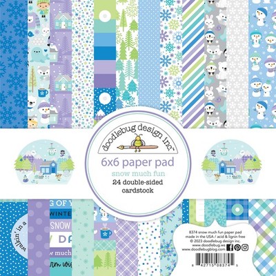 Doodlebug doppelseitige Papierunterlage 6''X6'' - Schnee viel Spaß - DB8374