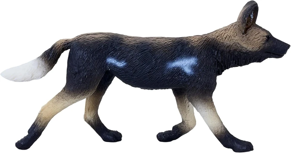 MOJO Figura de Juguete Pintada a Mano Realista de Perro Africano Pintado a Mano - Imagen 3 de 4