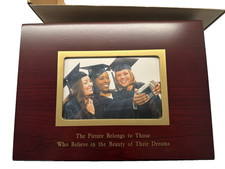 Brand New Brown Wood Jordan Mark Graduation Keepsake Photo Box