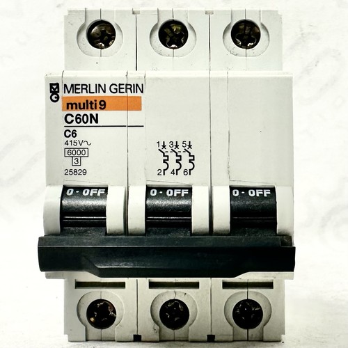 Merlin Gerin 25829 Multi 9 C60N C6 Schutzschalter 3-polig 6A 415V - Bild 1 von 6