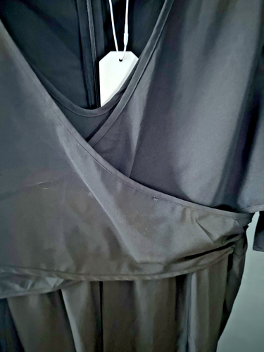 Elegante Mono Negro Envolvente Frontal Pierna Ancha XXL Etiqueta Sostenible Nuevo Con Etiquetas Elegante - Imagen 3 de 9