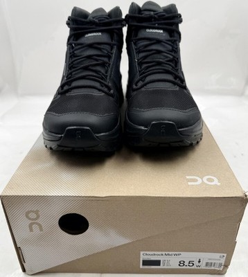 ON CLOUD CLOUDROCK MID WP 3WF10131043 BLACK/BLACK WOMENS SZ 8.5 EU40 HIKING BOOT