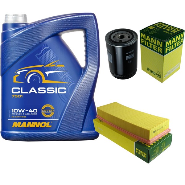 Inspektionspaket 5L Mannol Classic 10W-40 FüR VW Caddy II Kasten 1.9 SDI Seat-image
