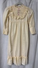 Polly Flinders Hand Smocked Yellow Lace Trim Long Dress Sz 6X