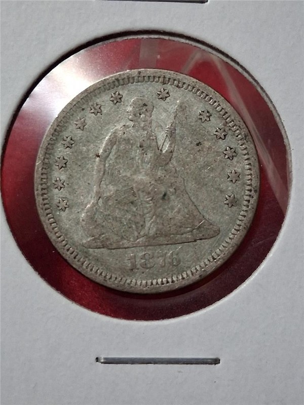 Bag of x1 1876-S SEATED LIBERTY CIRCULATED 90% SILVER QUATER          #MF-4239