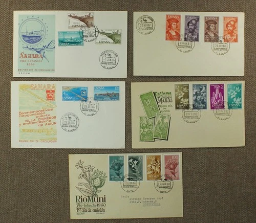 Spanish Colonies Rio Muni / Sahara 1960s lot of 5 FDC