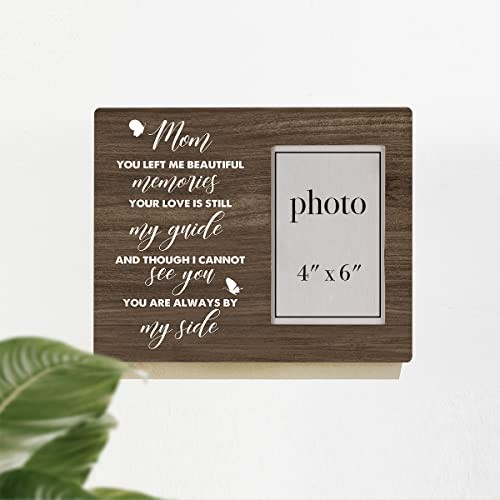 Memorial Mom Wood Picture Frame Gift, Rustic Sympathy Mom Wooden Photo Frame - Picture 7 of 8
