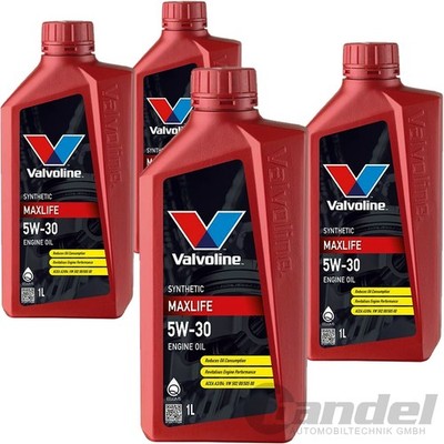 4x1L VALVOLINE MAXLIFE 5W-30 MOTORÖL passend für MB 229.3 VW 502.00/505.00 A3/B3
