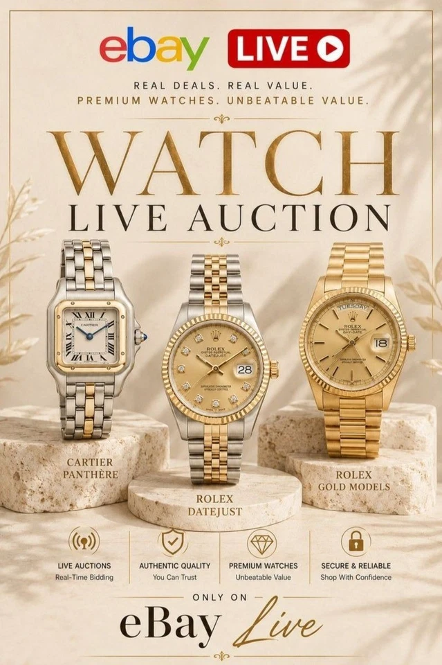 Luxury Watch Auction | eBay Live | Rolex, Cartier & More
