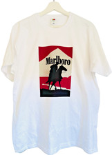 Vintage Inspired Marlboro Cowboy Cigarette White  T-Shirt (Medium)