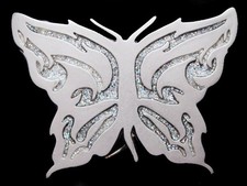 JL29171 COOL CUT-OUT BUTTERFLY w/ GLITTER HIGHLIGHTS SILVERTONE BELT BUCKLE