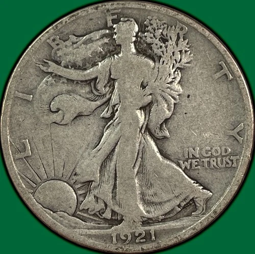 1921-S Walking Liberty Half Dollar Choice Very Good VG+/F Coin #33357