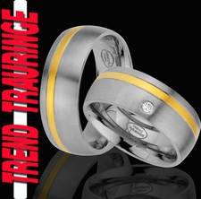 2 Ringe Eheringe Trauringe Verlobungsringe GOLD Platiert Gravur GRATIS TE53-1