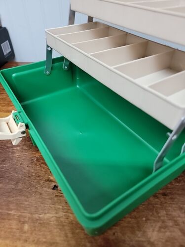 Flambeau Tackle Box Adventurer PA-102 Green Two Shelf Fishing USA Vtg NOS - Picture 8 of 10