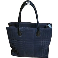 Large Talbots Black Tote W/leather Handles Good Condition