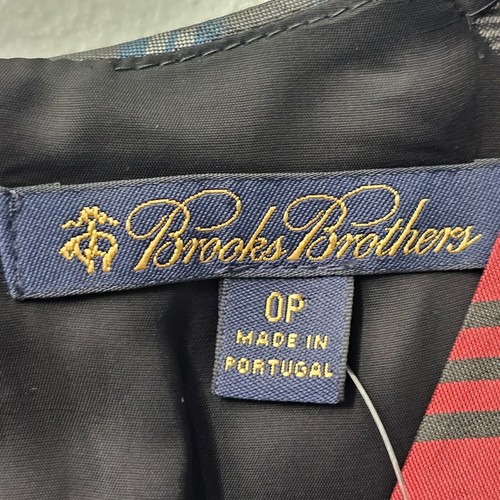 NWT Brooks Brothers Dress Size 0 PETITE Tartan Jacquard Black Red Pleated $398 - Picture 8 of 18