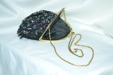 BLUE SEQUIN FORMAL EVENING PURSE