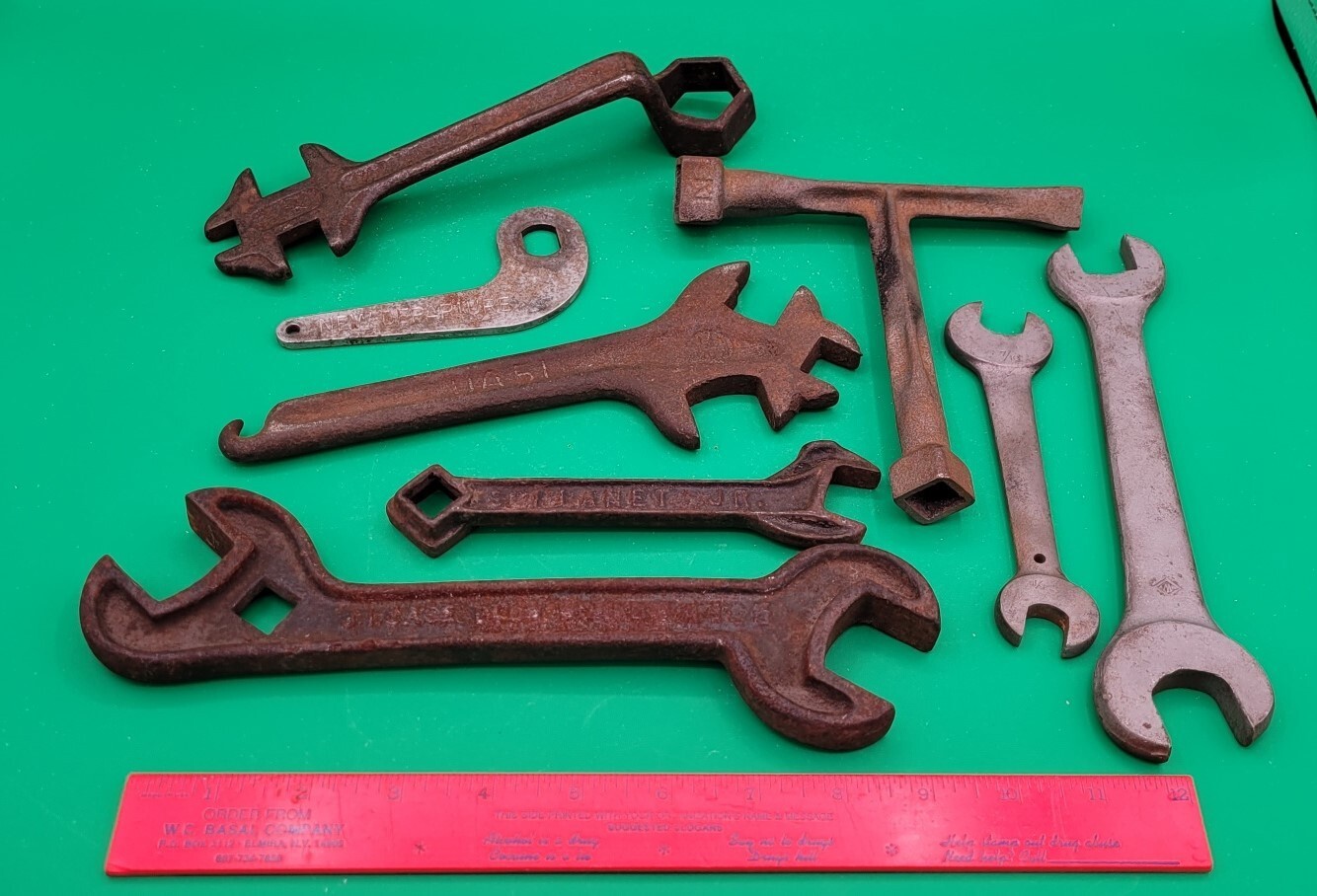 Early 1900's LOT OF EIGHT Antique WRENCHES Jr, New Departure