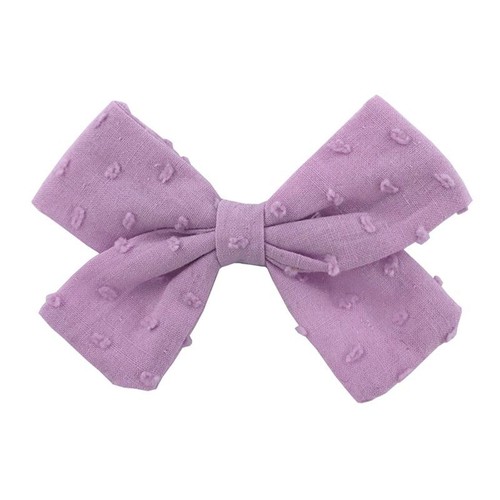 Bubble Jacquard Bow Barrette - Girls Hair Clips Polka Dot Cotton Linen Side Clip - Picture 17 of 28
