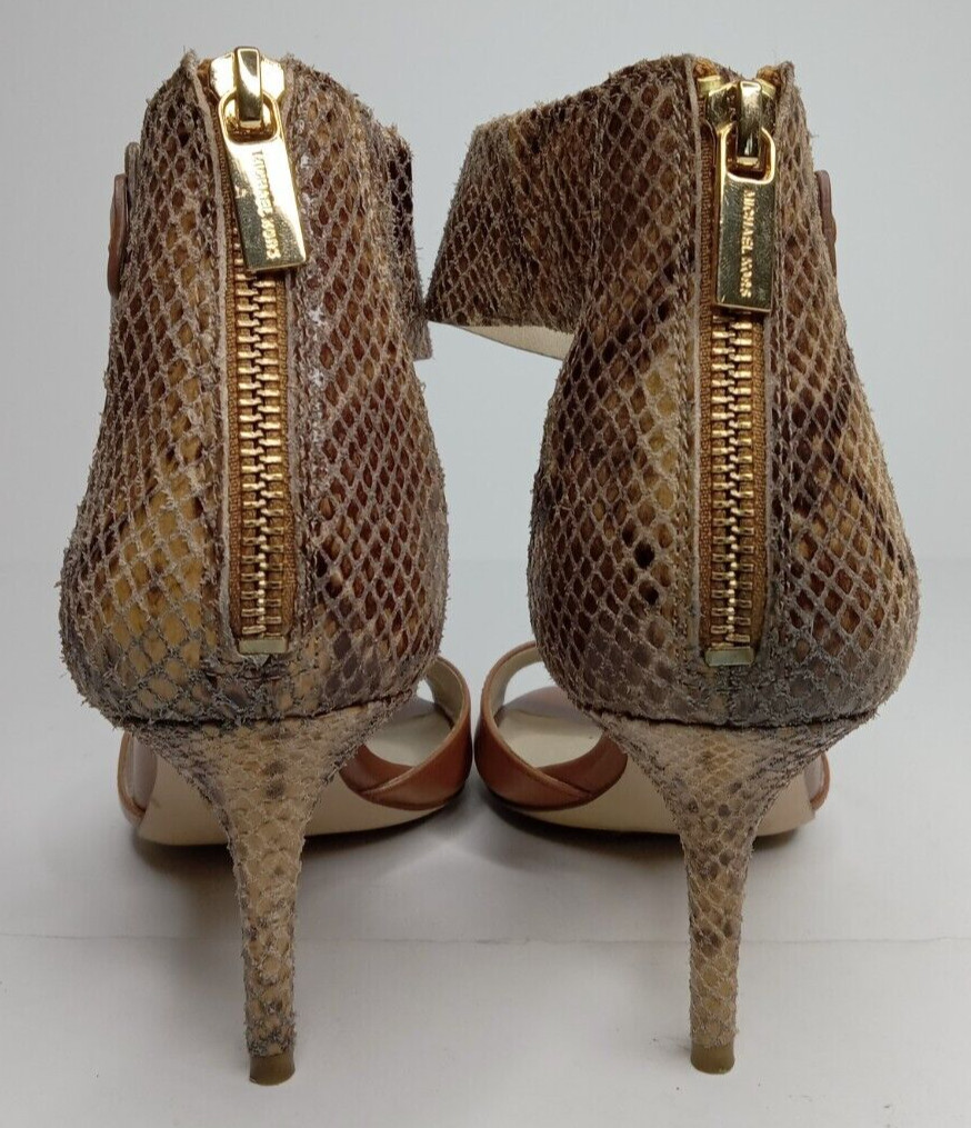 Michael Kors Guillianna Leather/python Open Toe H… - image 10